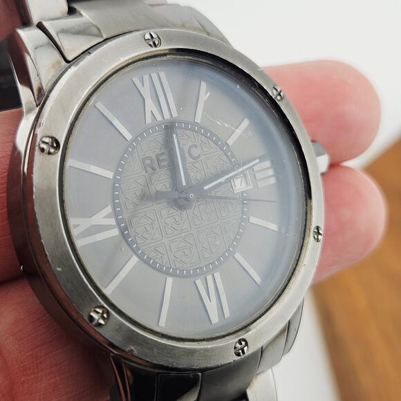 Relic By Fossil Men's Payton Three-Hand Date Dial Watch Gunmetal Roman Numeral - Picture 3 of 8